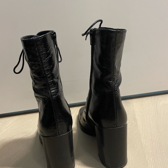 L’intervalle Malmo black leather lace up boots - Picture 4 of 8